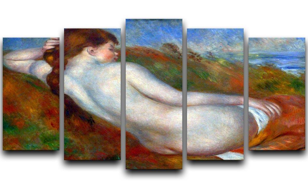 Reclining nude by Renoir 5 Split Panel Canvas  - Canvas Art Rocks - 1