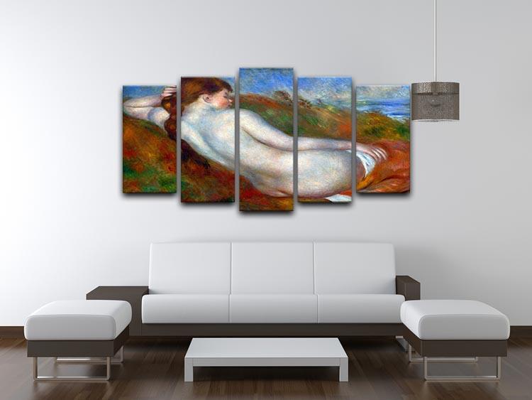 Reclining nude by Renoir 5 Split Panel Canvas - Canvas Art Rocks - 3