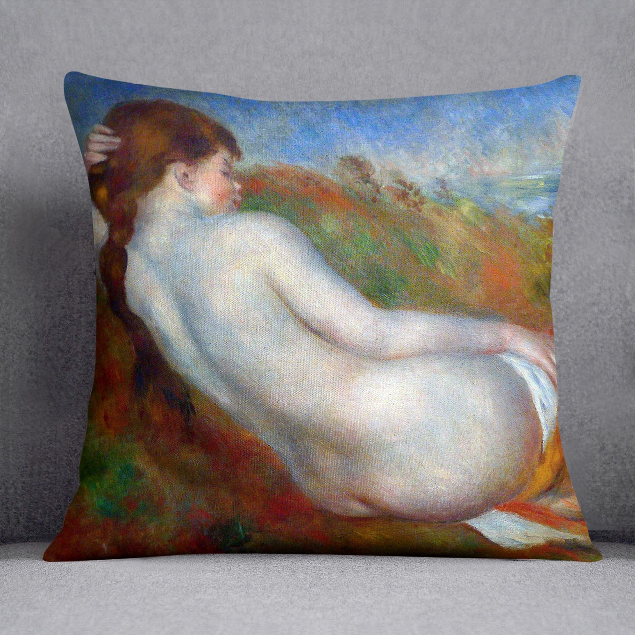 Reclining nude by Renoir Throw Pillow