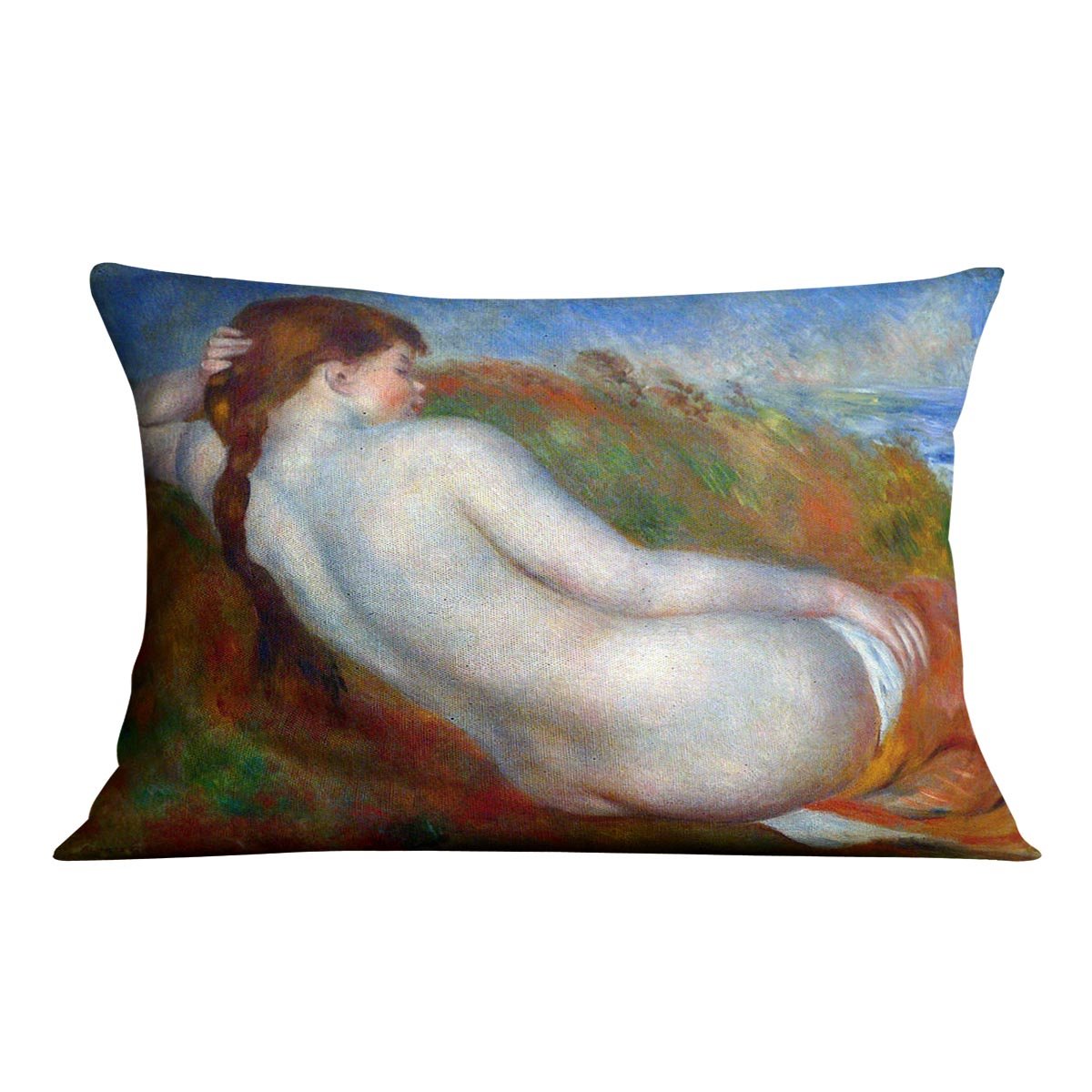 Reclining nude by Renoir Throw Pillow