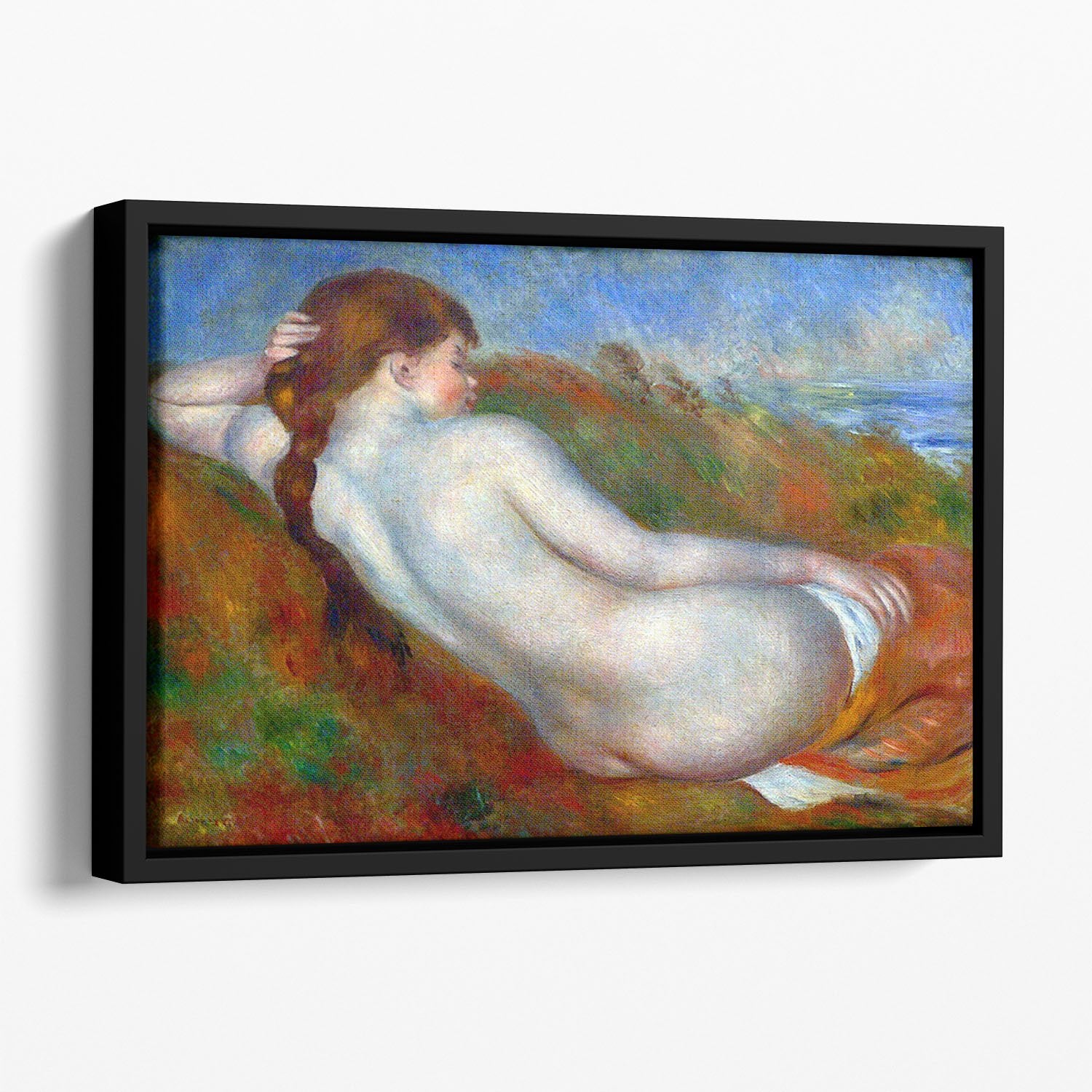 Reclining nude by Renoir Floating Framed Canvas