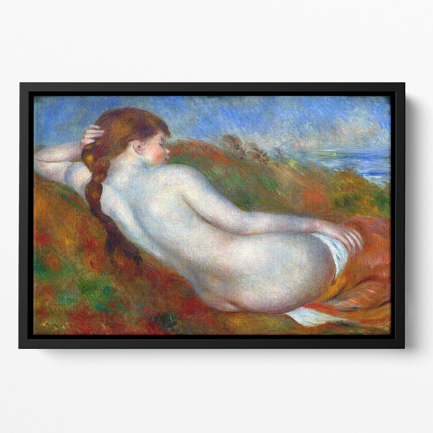 Reclining nude by Renoir Floating Framed Canvas