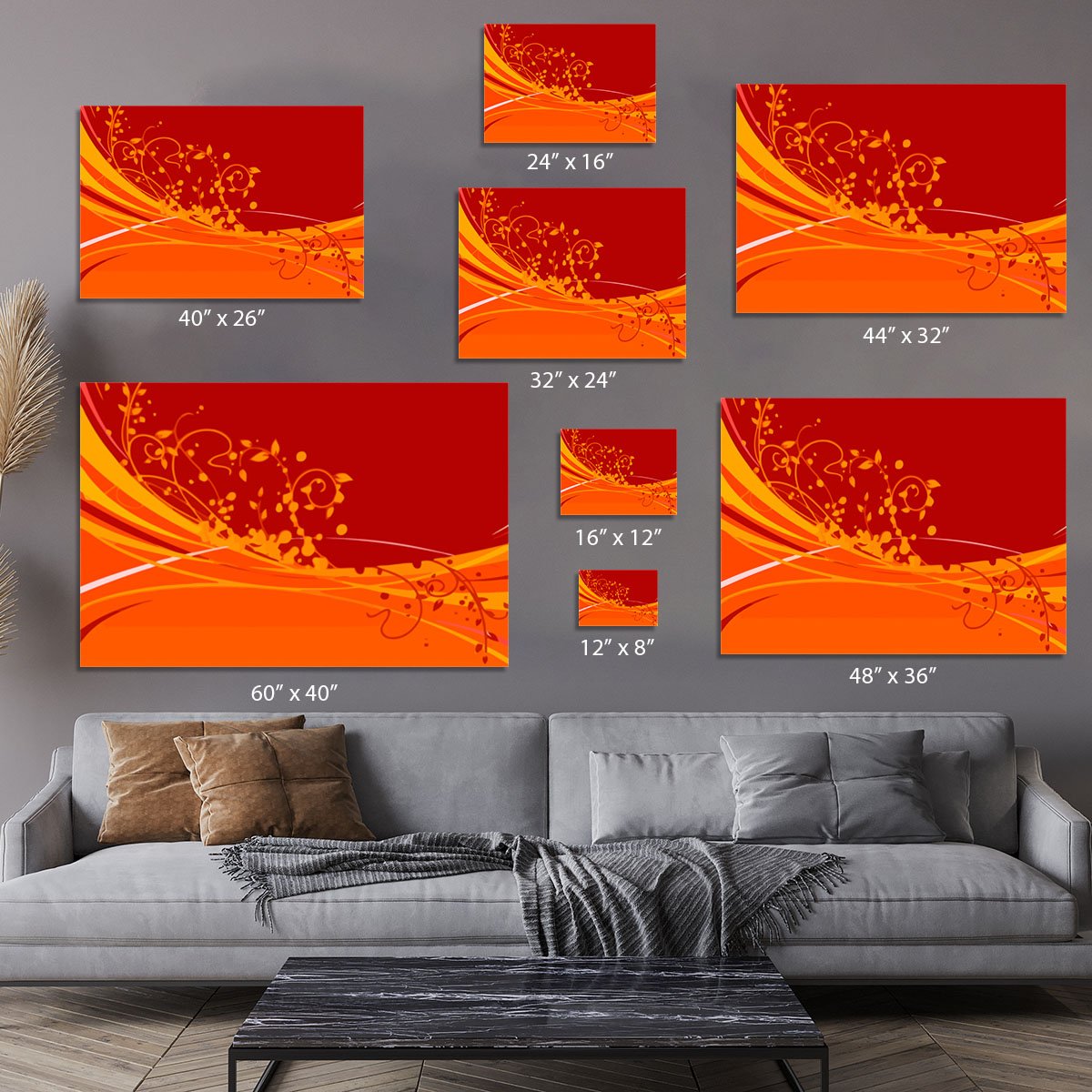 Red Abstract Canvas Print or Poster