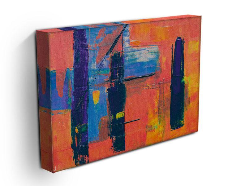 Red And Blue Abstract Painting Canvas Print or Poster - Canvas Art Rocks - 3