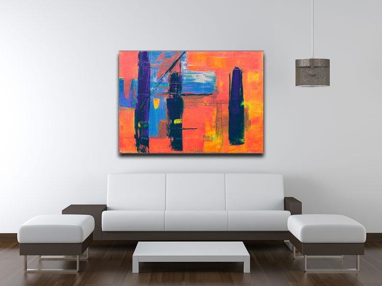 Red And Blue Abstract Painting Canvas Print or Poster - Canvas Art Rocks - 4