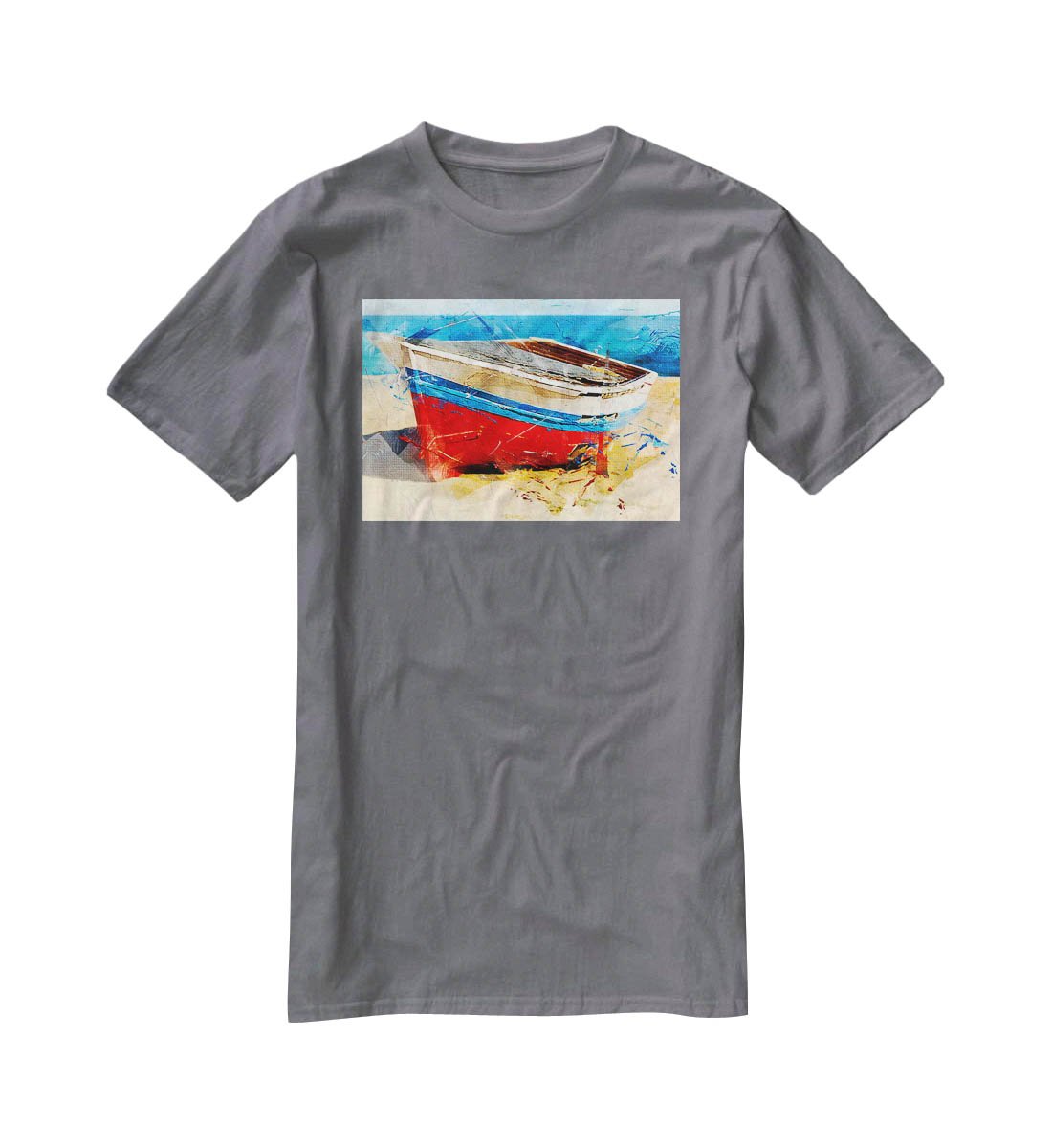 Red Boat T-Shirt - Canvas Art Rocks - 3