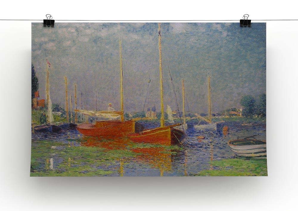 Red Boats at Argenteuil by Monet Canvas Print & Poster - Canvas Art Rocks - 2