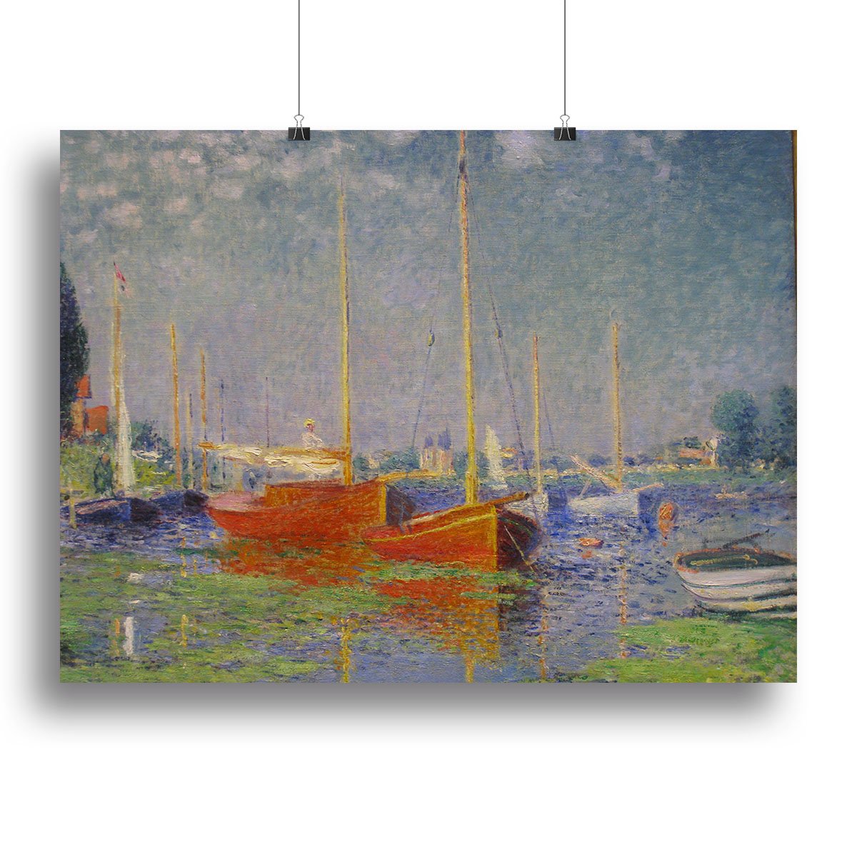 Red Boats at Argenteuil by Monet Canvas Print or Poster