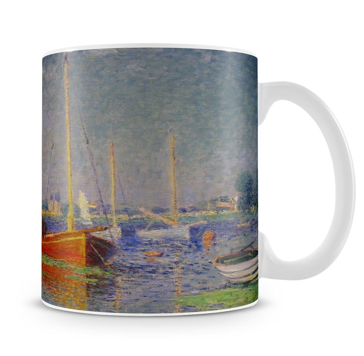Red Boats at Argenteuil by Monet Mug - Canvas Art Rocks - 4