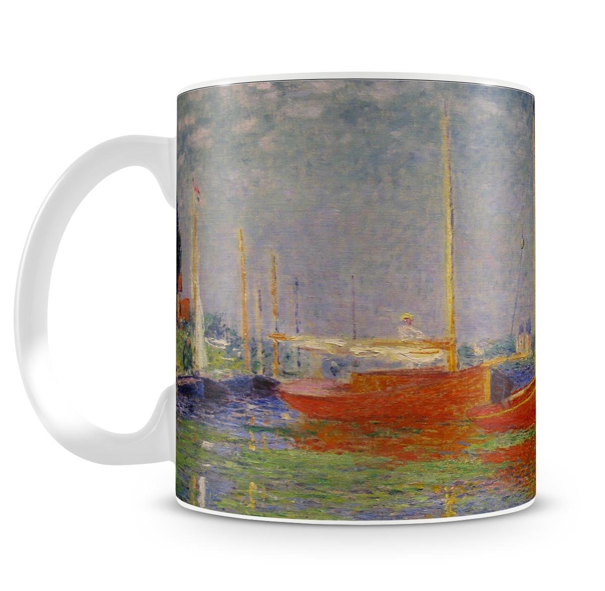 Red Boats at Argenteuil by Monet Mug - Canvas Art Rocks - 4