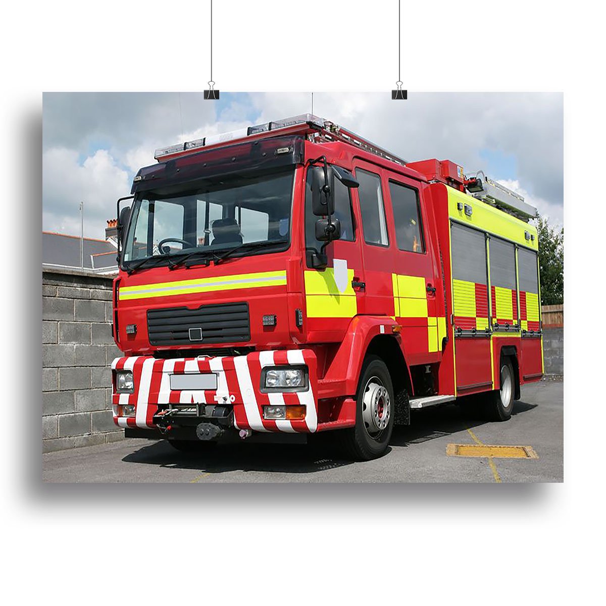 Red British fire engine Canvas Print or Poster