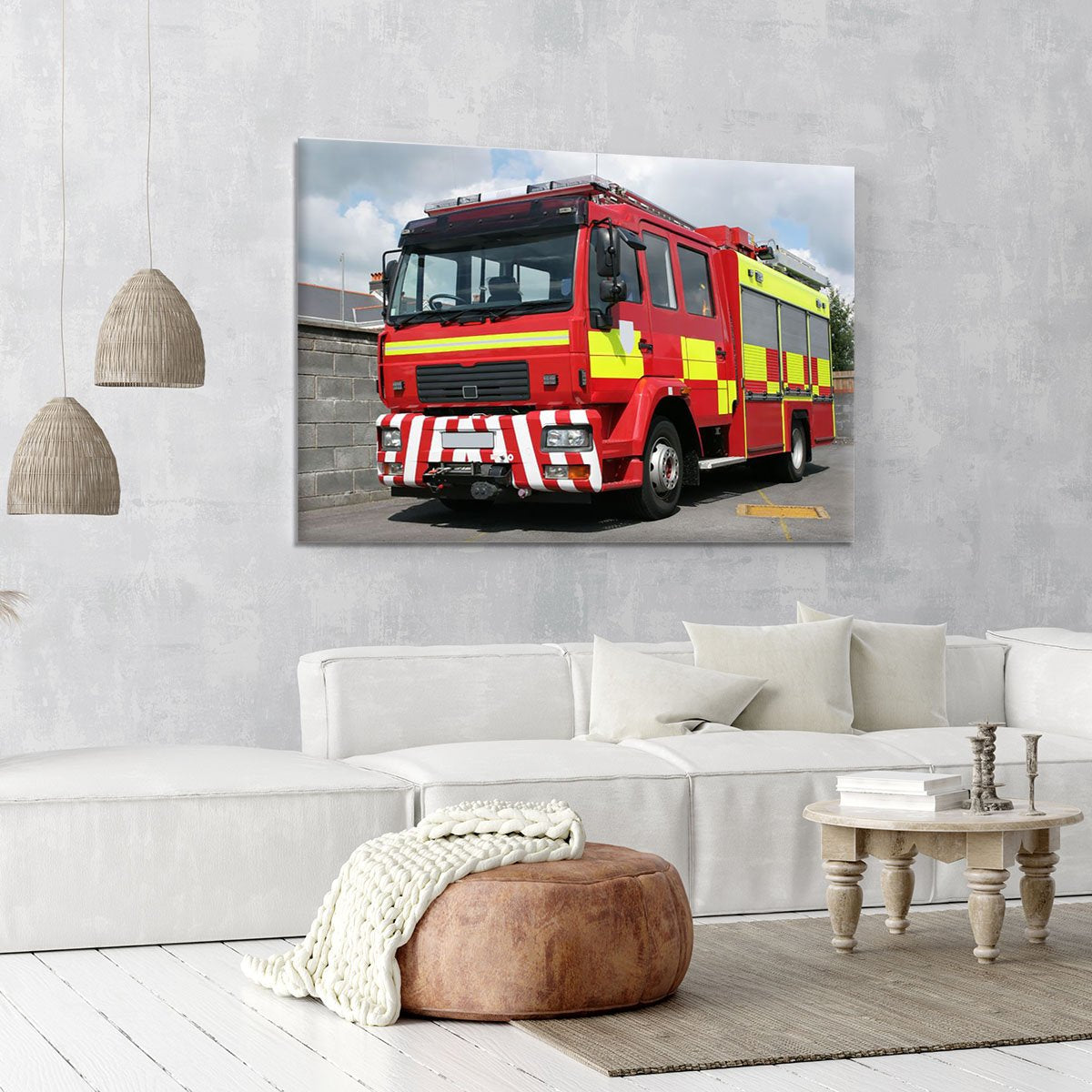 Red British fire engine Canvas Print or Poster