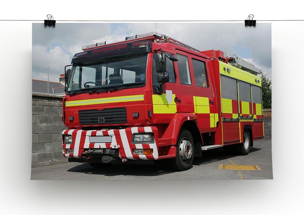Red British fire engine Canvas Print or Poster - Canvas Art Rocks - 2