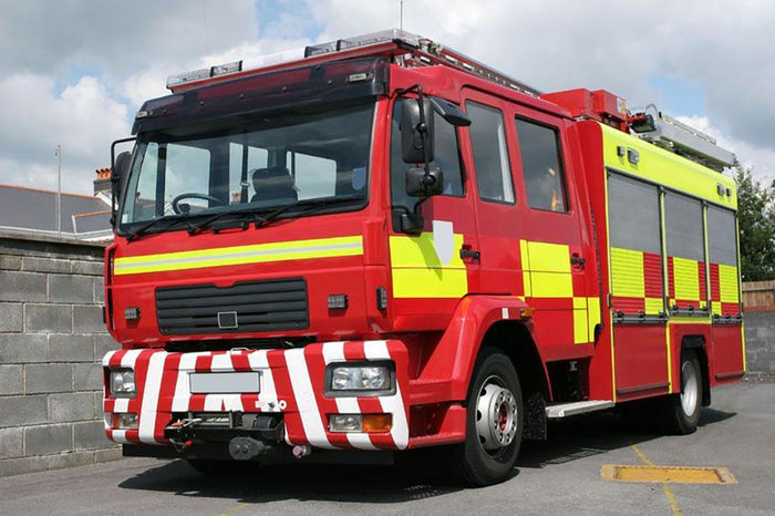 Red British fire engine Wall Mural Wallpaper
