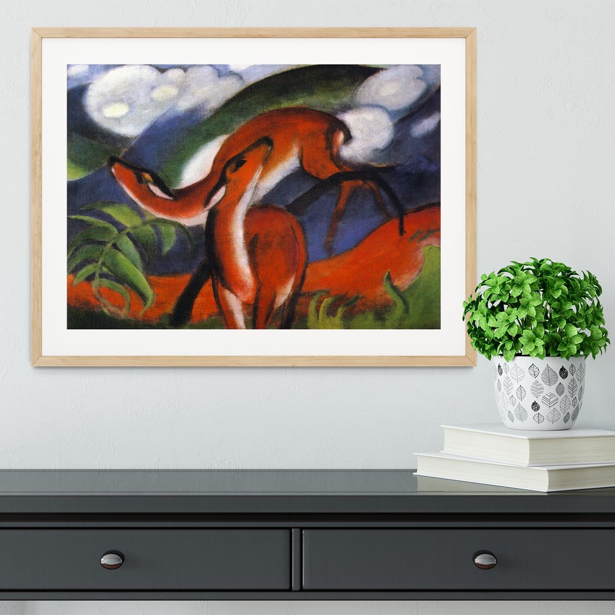Red Deer II by Franz Marc Framed Print - Canvas Art Rocks - 3