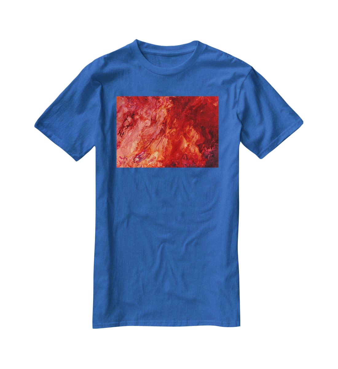 Red Flame Marble T-Shirt - Canvas Art Rocks - 2