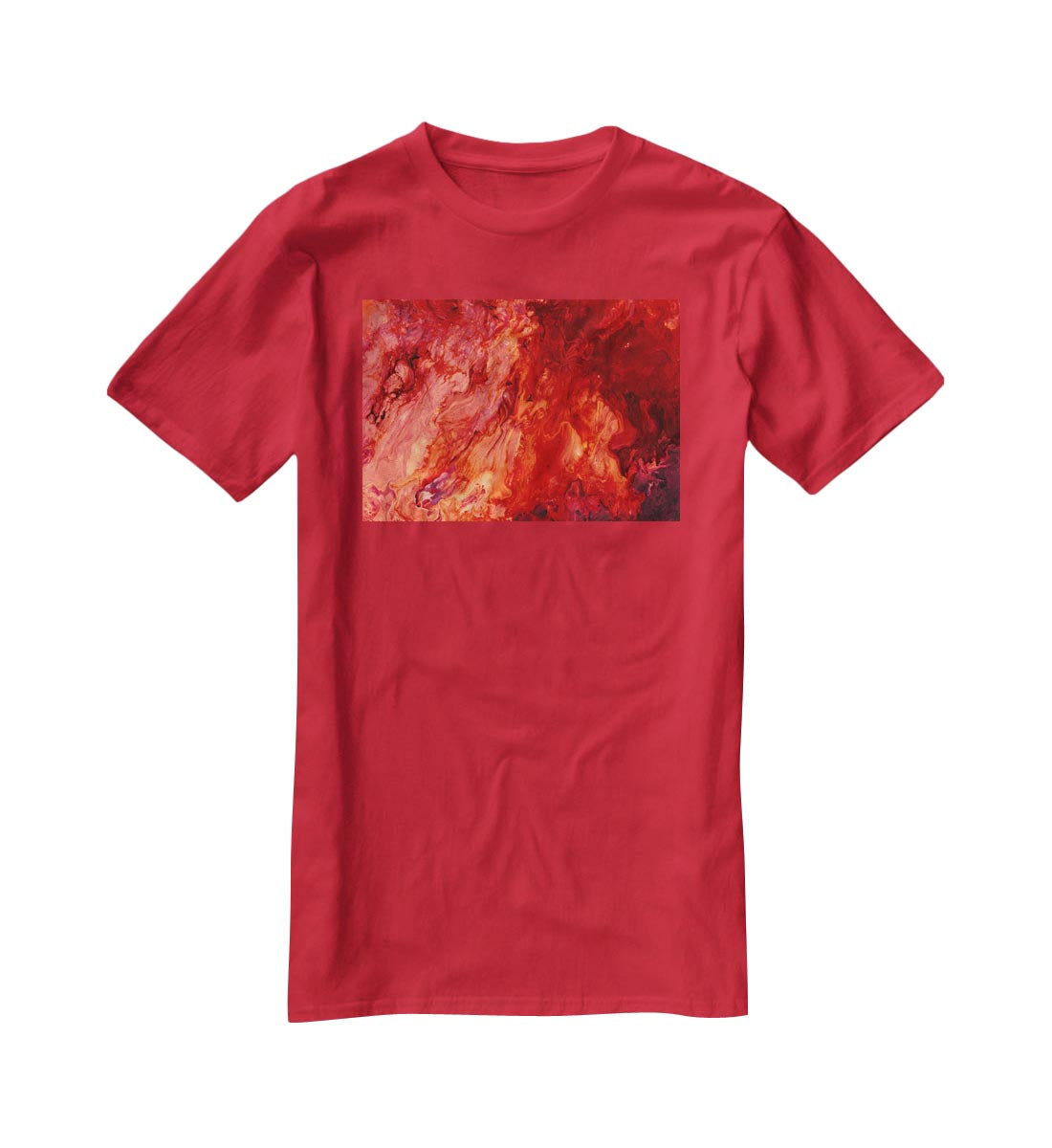 Red Flame Marble T-Shirt - Canvas Art Rocks - 4