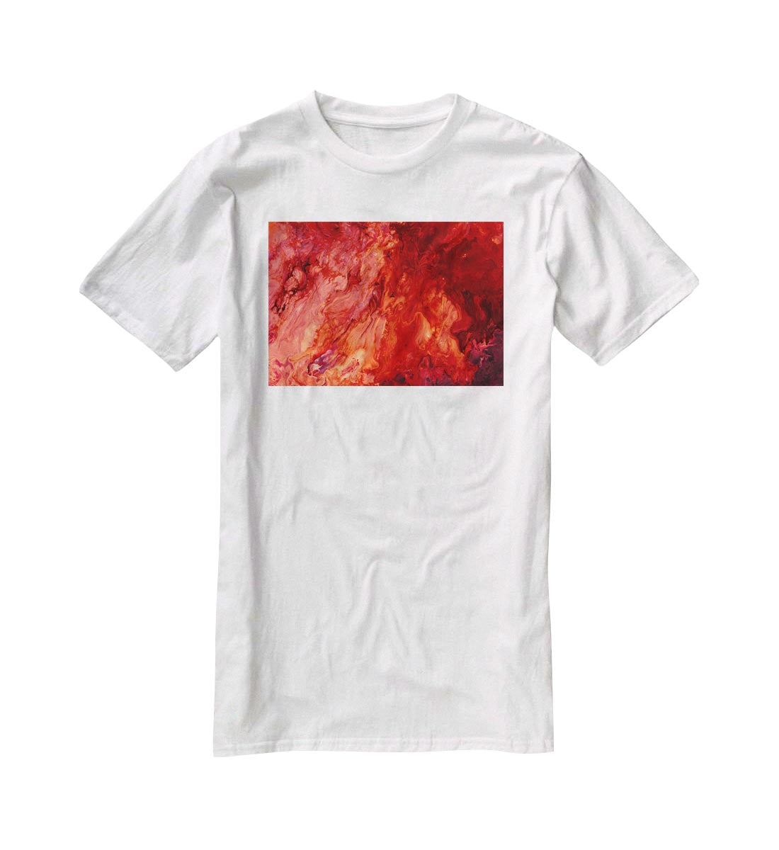 Red Flame Marble T-Shirt - Canvas Art Rocks - 5