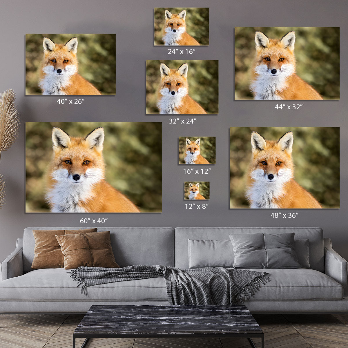 Red Fox - Vulpes vulpes sitting up at attention Canvas Print or Poster - Canvas Art Rocks - 7