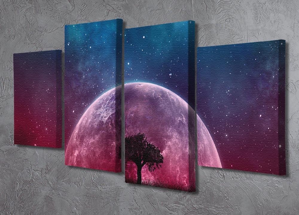 Red Moon 4 Split Panel Canvas - Canvas Art Rocks - 2