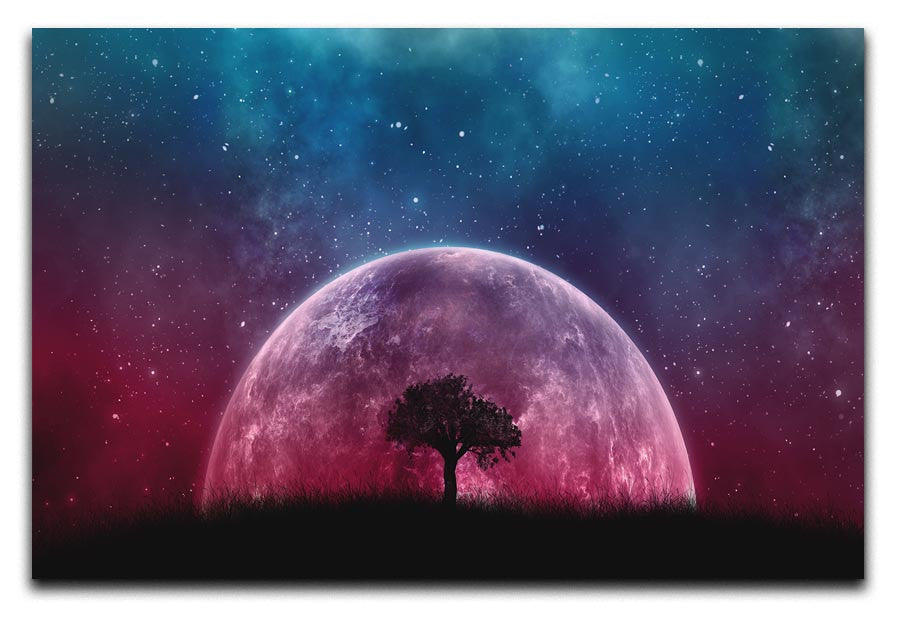 Red Moon Print - Canvas Art Rocks - 1