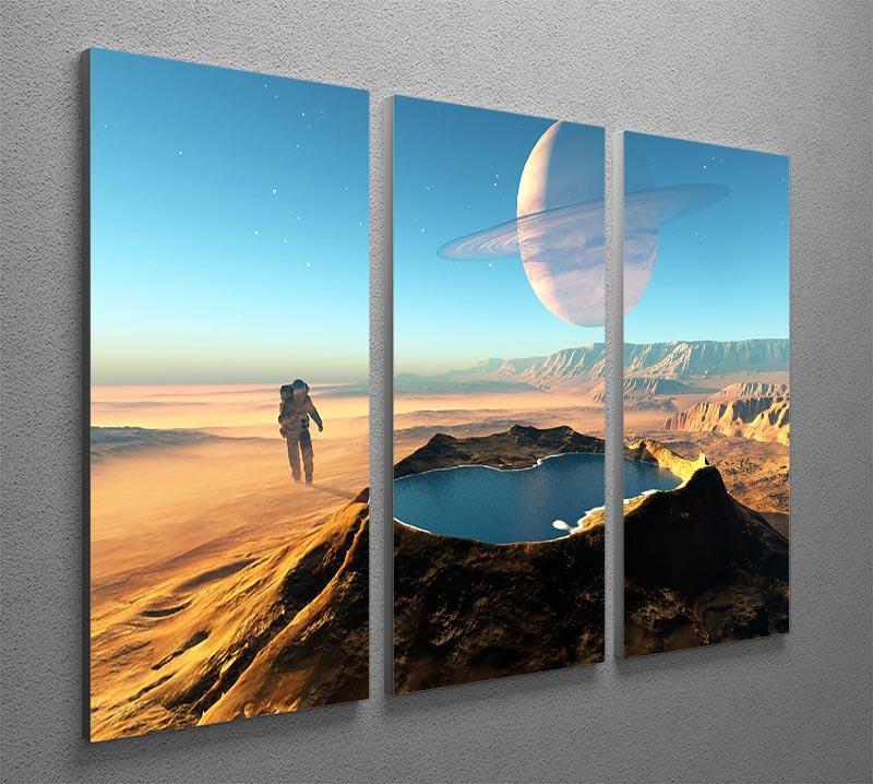 Red Planet Mars Space Walk 3 Split Panel Canvas Print - Canvas Art Rocks - 2