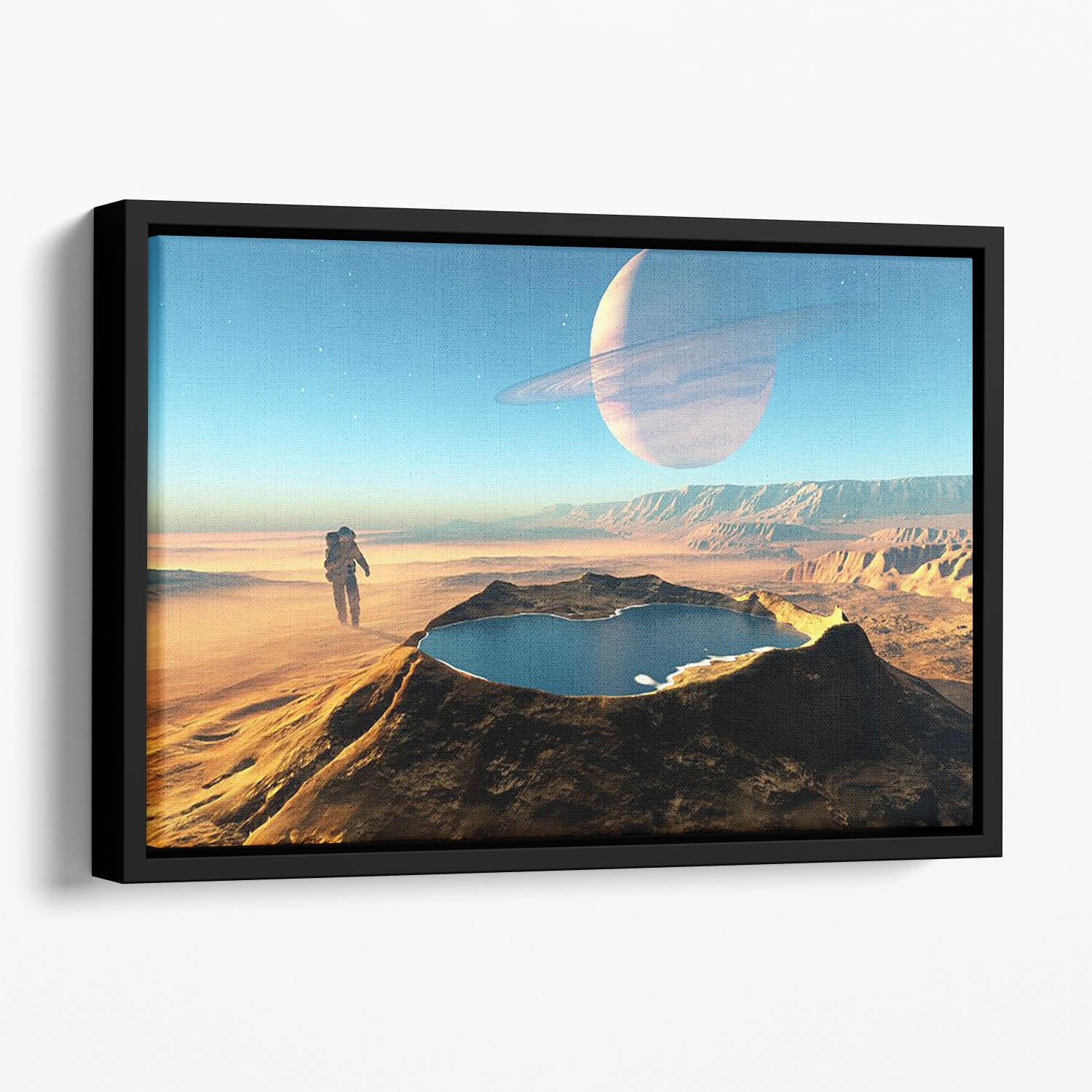 Red Planet Mars Space Walk Floating Framed Canvas