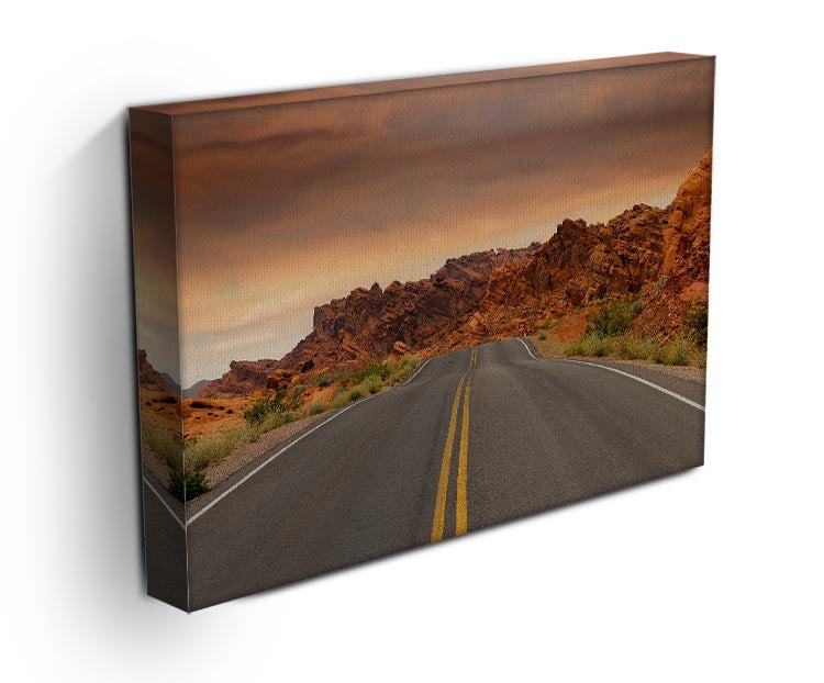 Red Sunset Mountains Print - Canvas Art Rocks - 3