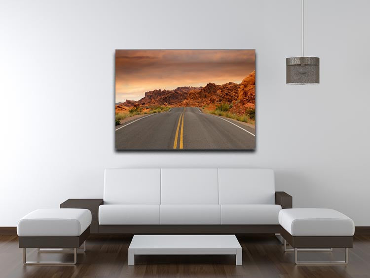 Red Sunset Mountains Print - Canvas Art Rocks - 4