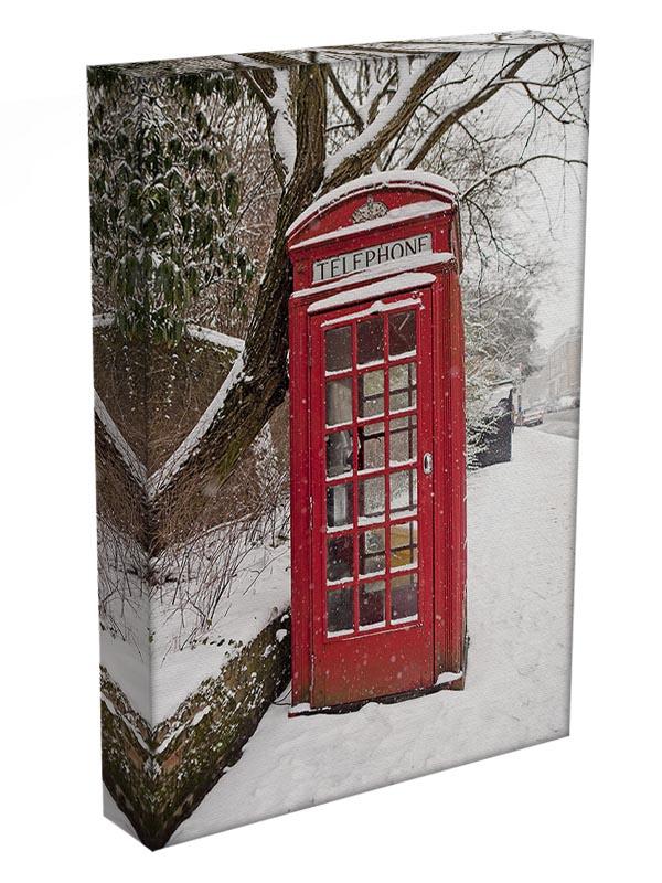 Red Telephone Box in the Snow Canvas Print or Poster - Canvas Art Rocks - 3