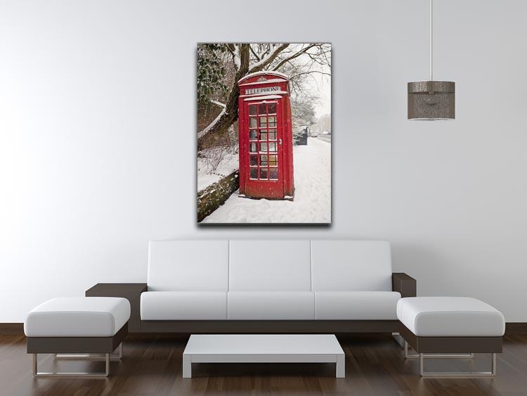 Red Telephone Box in the Snow Canvas Print or Poster - Canvas Art Rocks - 4