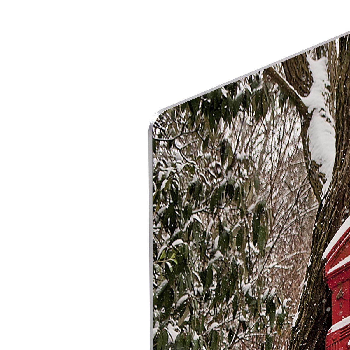 Red Telephone Box in the Snow HD Metal Print - Canvas Art Rocks - 4
