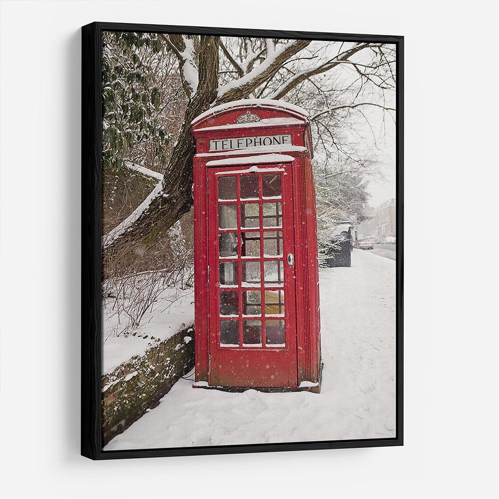 Red Telephone Box in the Snow HD Metal Print - Canvas Art Rocks - 6
