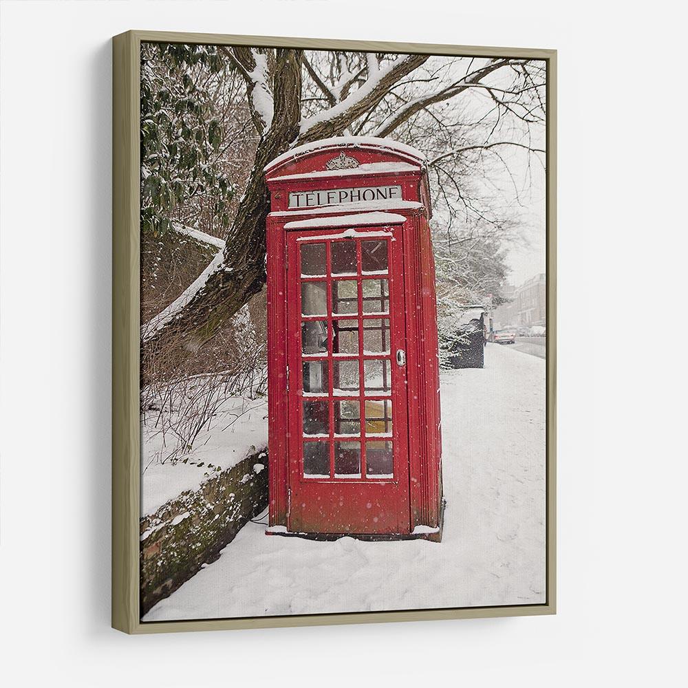 Red Telephone Box in the Snow HD Metal Print - Canvas Art Rocks - 8