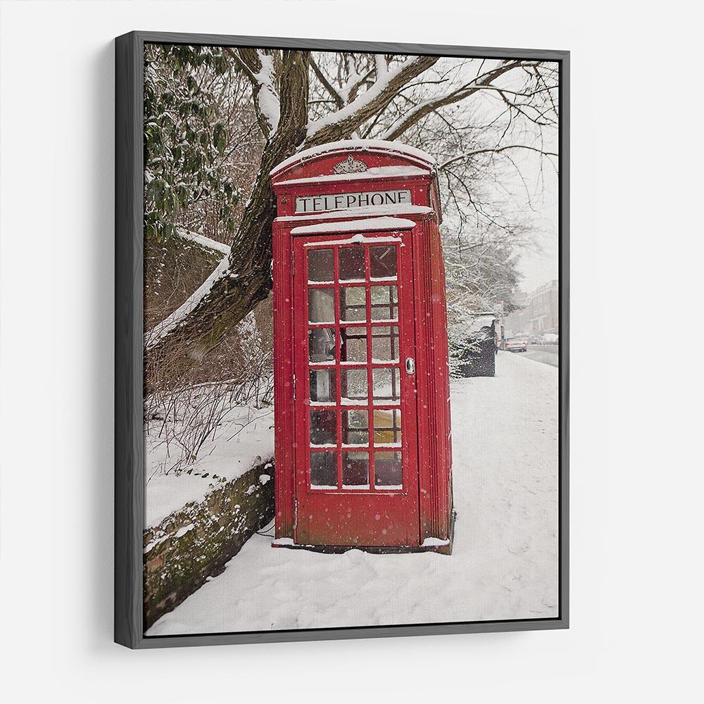 Red Telephone Box in the Snow HD Metal Print - Canvas Art Rocks - 9