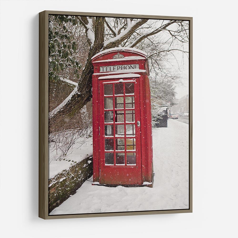 Red Telephone Box in the Snow HD Metal Print - Canvas Art Rocks - 10