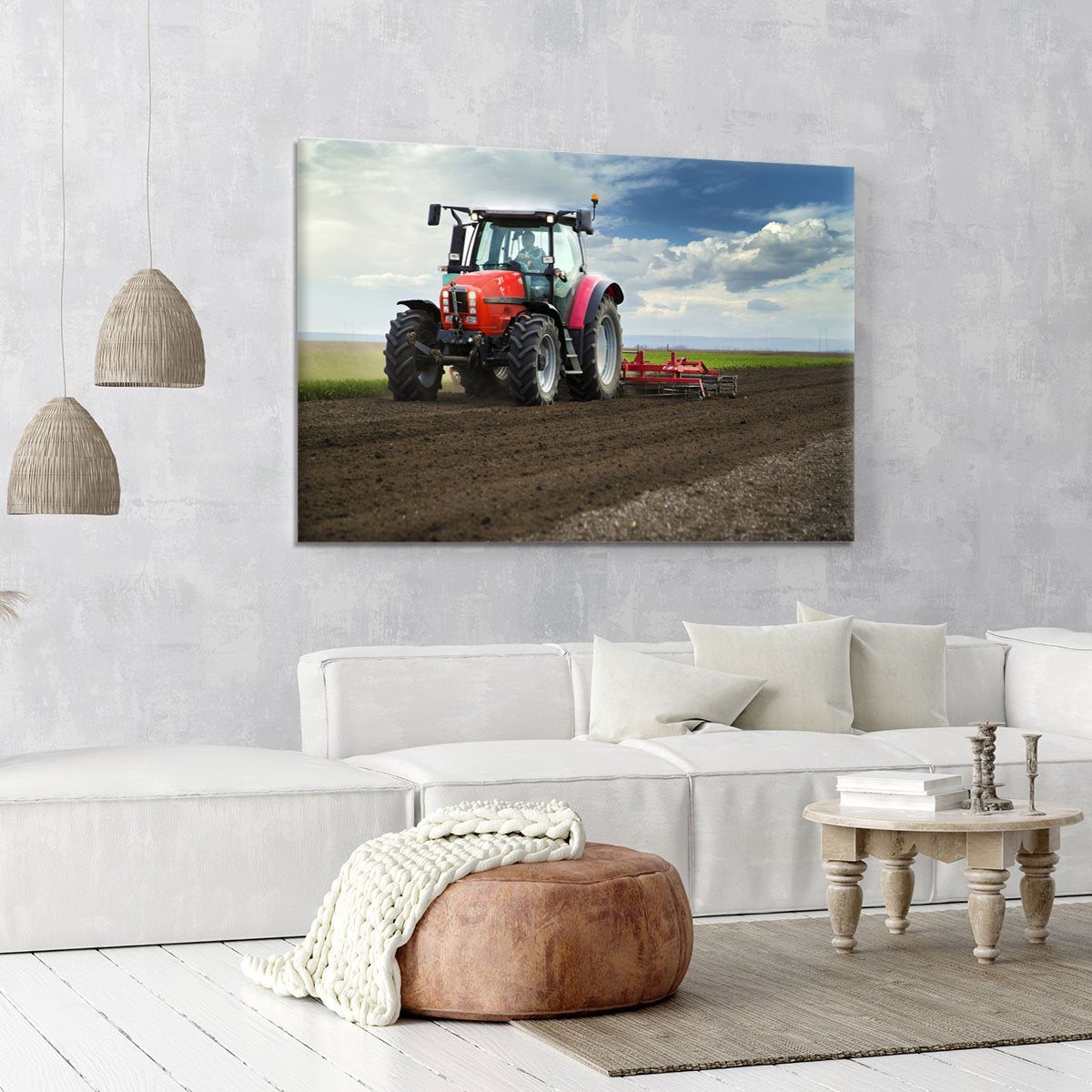 Red Tractor Canvas Print or Poster