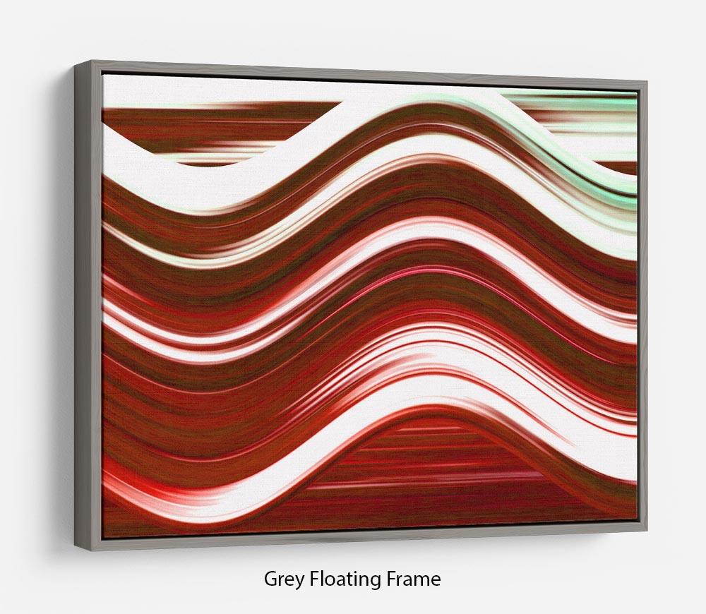 Red Wave Floating Frame Canvas - Canvas Art Rocks - 3