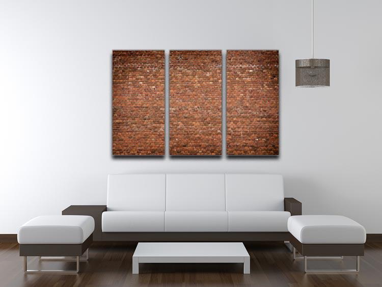 Red brick wall texture 3 Split Panel Canvas Print - Canvas Art Rocks - 3