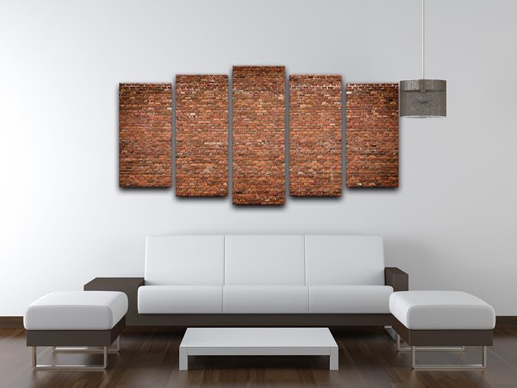 Red brick wall texture 5 Split Panel Canvas - Canvas Art Rocks - 3