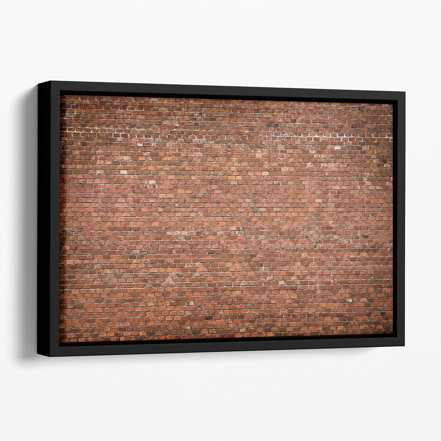 Red brick wall texture Floating Framed Canvas - Canvas Art Rocks - 1