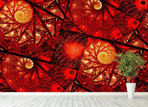 Red fiery glowing spiral Wall Mural Wallpaper - Canvas Art Rocks - 4