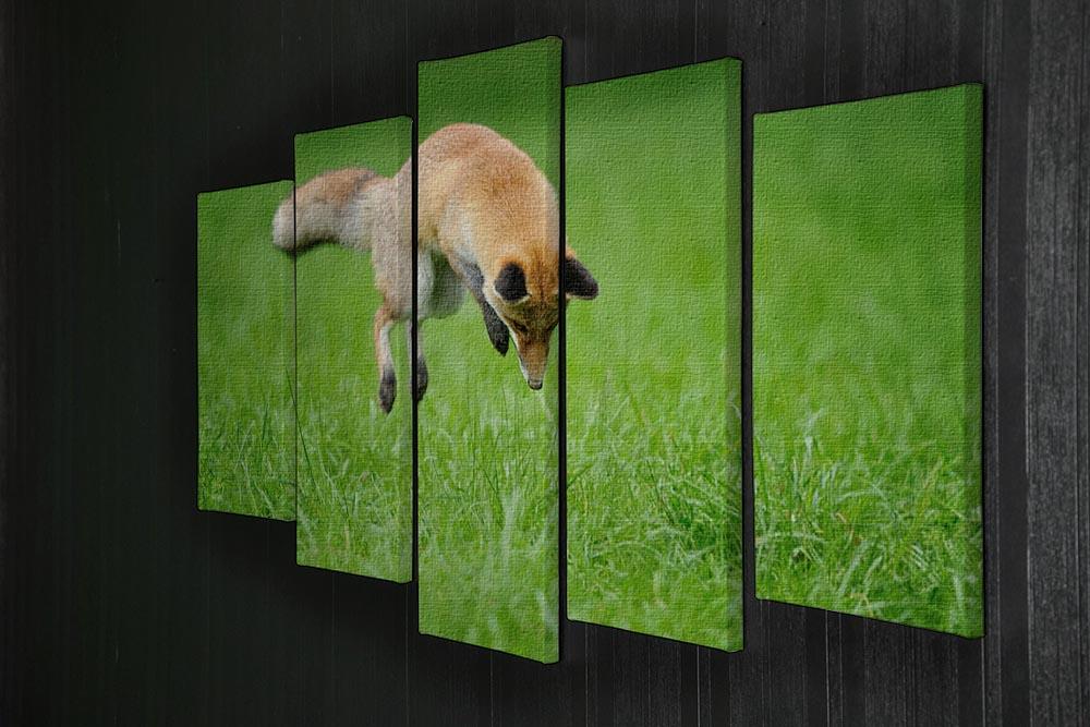 Red fox on hunt 5 Split Panel Canvas - Canvas Art Rocks - 2