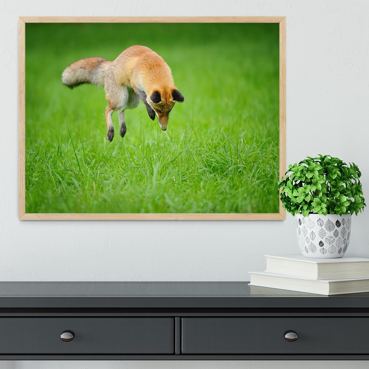 Red fox on hunt Framed Print - Canvas Art Rocks - 4