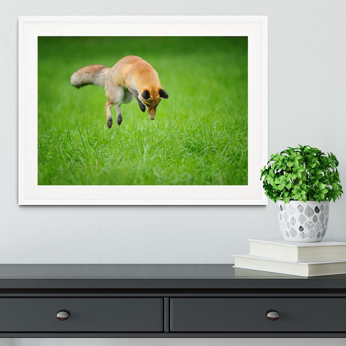 Red fox on hunt Framed Print - Canvas Art Rocks - 5