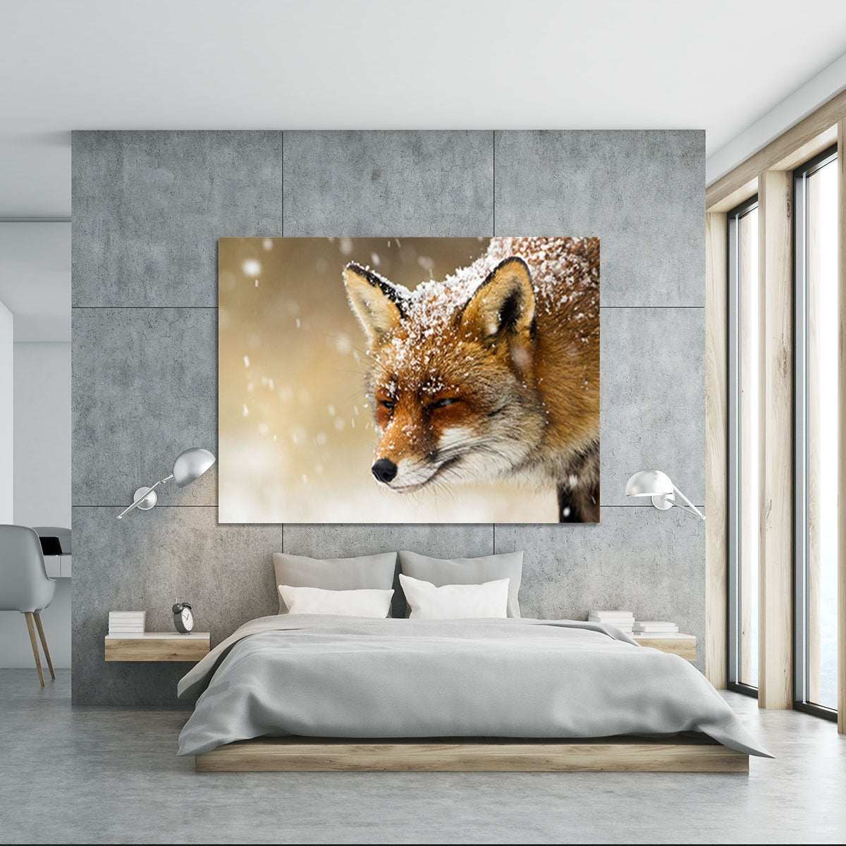 Red fox winter portrait Canvas Print or Poster