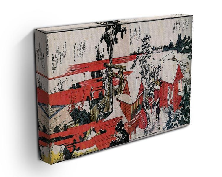 Red houses by Hokusai Canvas Print or Poster - Canvas Art Rocks - 3