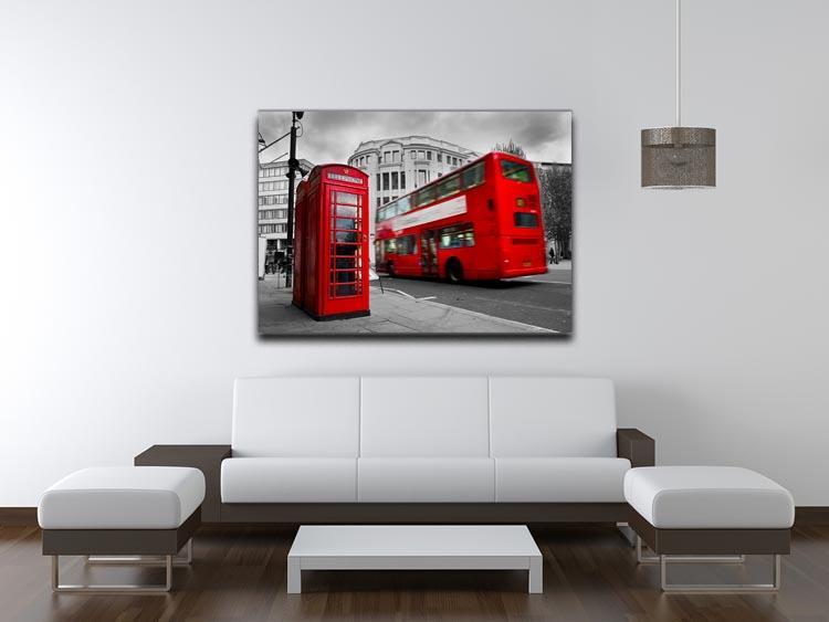 Red phone booth and red bus Canvas Print or Poster - Canvas Art Rocks - 4