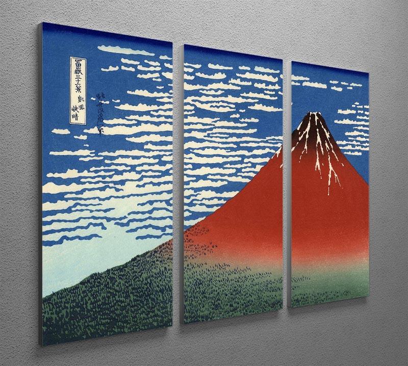 Red southern wind on Fiji on a clear morning by Hokusai 3 Split Panel Canvas Print - Canvas Art Rocks - 2
