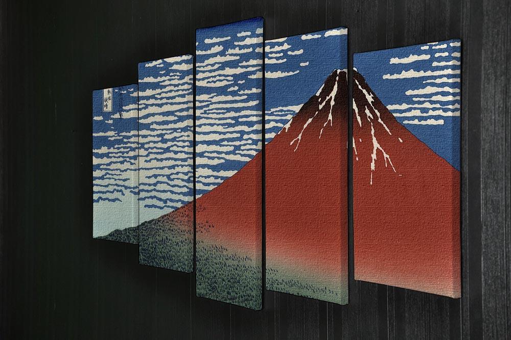 Red southern wind on Fiji on a clear morning by Hokusai 5 Split Panel Canvas - Canvas Art Rocks - 2